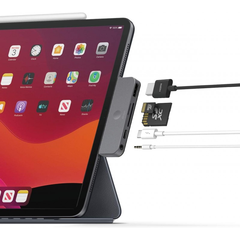 ELAGO Apple iPad 및 기타 USB-C 장치와 호환되는 알루미늄 Type-C 포켓 프로 허브 어댑터