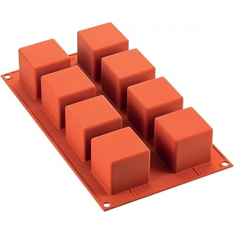 silikomart SF104 베이킹 몰드 큐브 실리콘 브릭 레드 5.5 x 17.5 x 31 cm