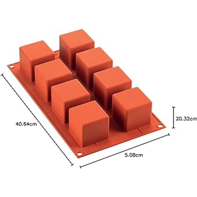 silikomart SF104 베이킹 몰드 큐브 실리콘 브릭 레드 5.5 x 17.5 x 31 cm