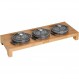 STAUB 스타우브 미니 코코트 3개용 서빙보드 목재, 42 x 16 x 5 cm