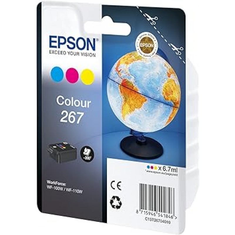 Epson 앱손 267 잉크 카트리지 멀티팩 3가지 색 시안, 마젠타, 옐로우 T2670