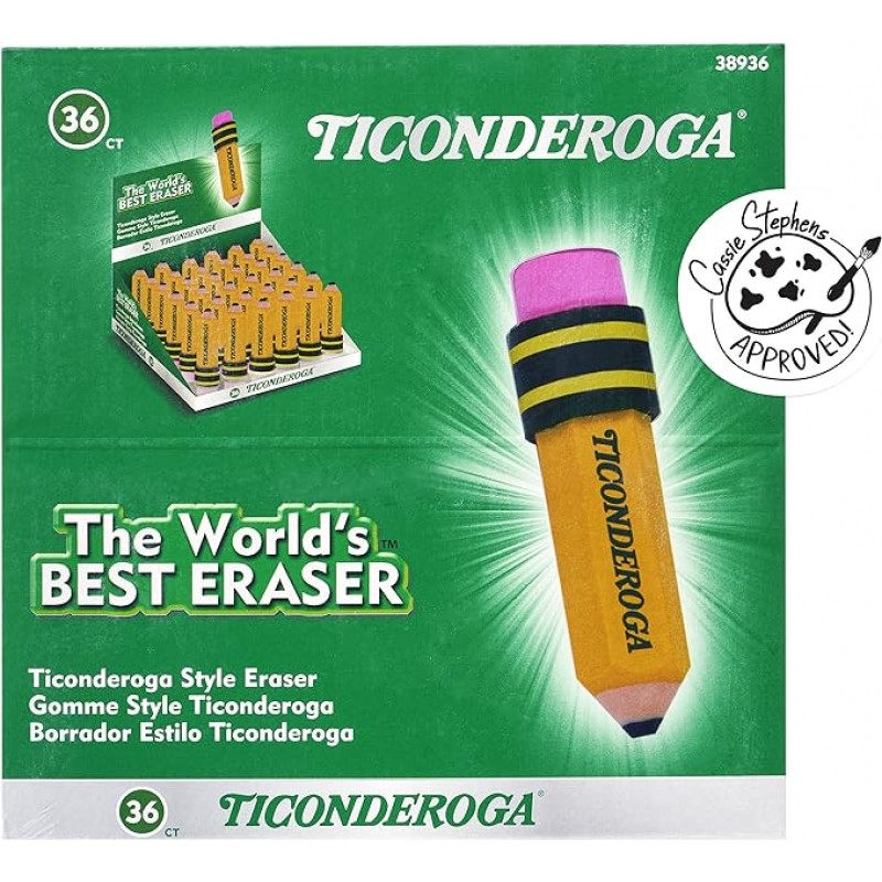 TICONDEROGA 지우개, 연필 모양, 노란색, 36팩(38936)