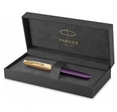 PARKER 2123516 프리미엄 플럼 GT 만년필, 파인 포인트, 18K 골드 펜촉, 선물 상자, 정품 수입