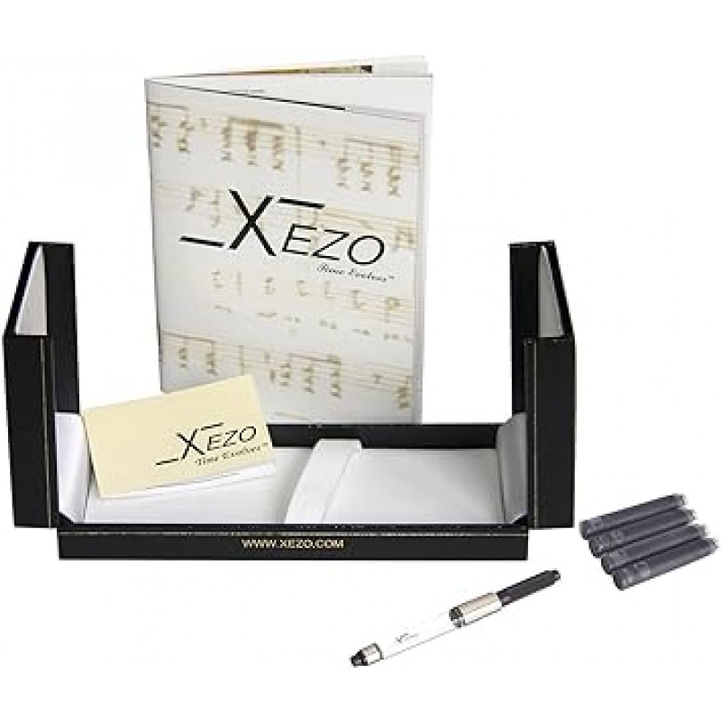 Xezo Maestro 만년필, 미디엄 펜촉, 자개 및 무지개 빛깔의 전복 껍질. 18K 골드 및 순수 백금 도금