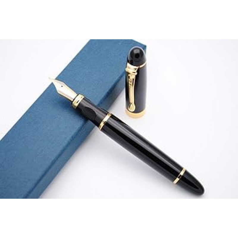 czxwyst JINHAO 진하오 X450 만년필 메탈 펜 미디엄 포인트 0.7mm (브라이트 블랙)
