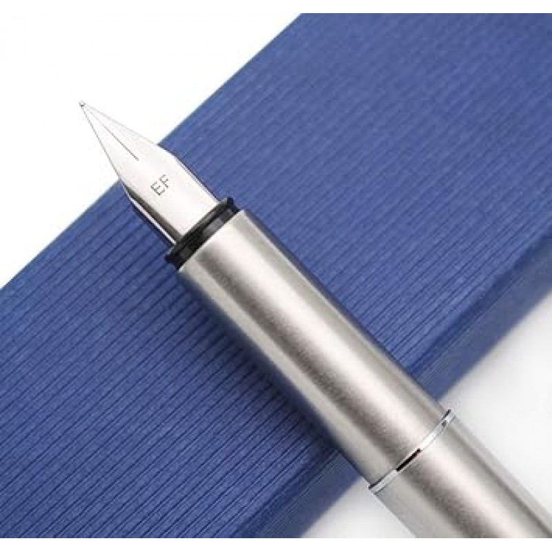 JINHAO 35 만년필 금속 잉크 펜(실버, EF 유형 파인 포인트 0.01인치(0.38mm)