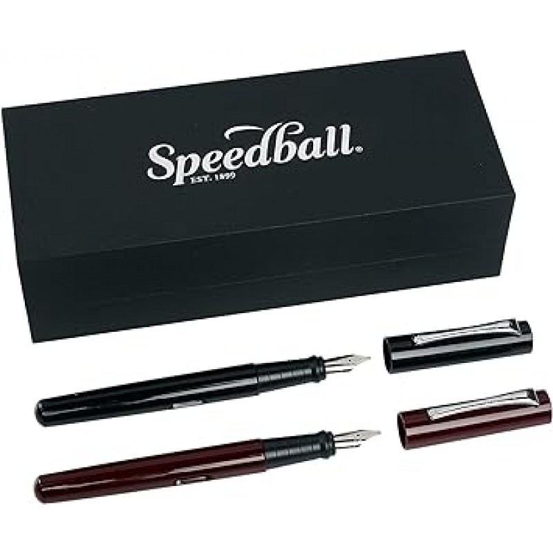 Speedball 002907 붓글씨 만년필 선물 세트 블랙