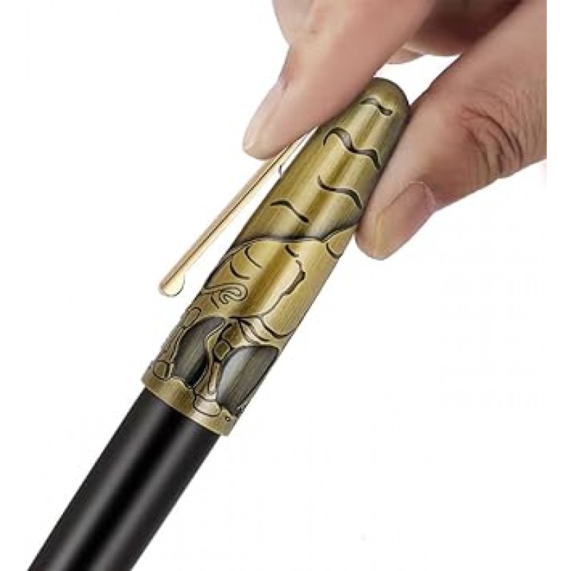 (진하오) Jinhao 만년필 작은 펜촉 청동 빅 사이즈 필기 펜 잉크 컨버터 포함