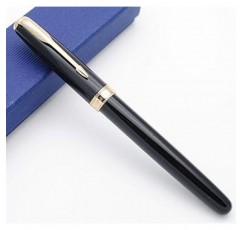 JINHAO 진하오 601A 만년필 금속 펜 (흑과 금, F형 세자 0.5mm)