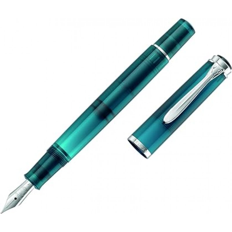 Pelikan 클래식 m205 피스톤 Fountain 펜 아쿠아 마린 B (브로드) 잉크. 잉크