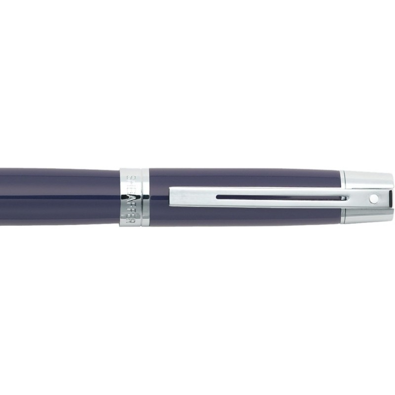 Sheaffer 300, 글로스 블루, 크롬 플레이트 트림, Fountain 펜 : Medium 펜촉 (e0932853)