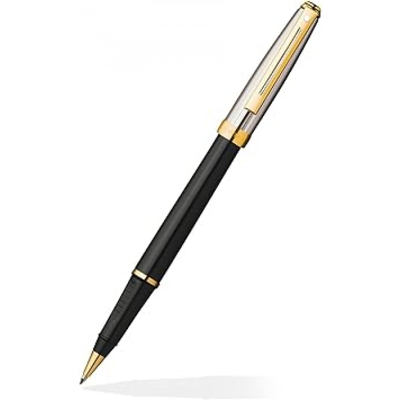 Sheaffer Prelude Rollerball Pen Palladium Cap - Gold Trim 롤러 볼펜 (병행 수입품)