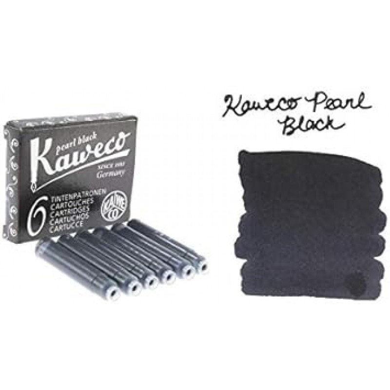 Kaweco AL 스포츠 만년필(Fine Pemb) + 6팩 검정 잉크 카트리지 선물 세트