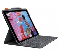 Logitech iK1055BK Graphite SLIM FOLIO 얇은 Bluetooth 키보드 iPad 10.2 인치 9세대 8세대 7세대 키보드 케이스와 호환 가능