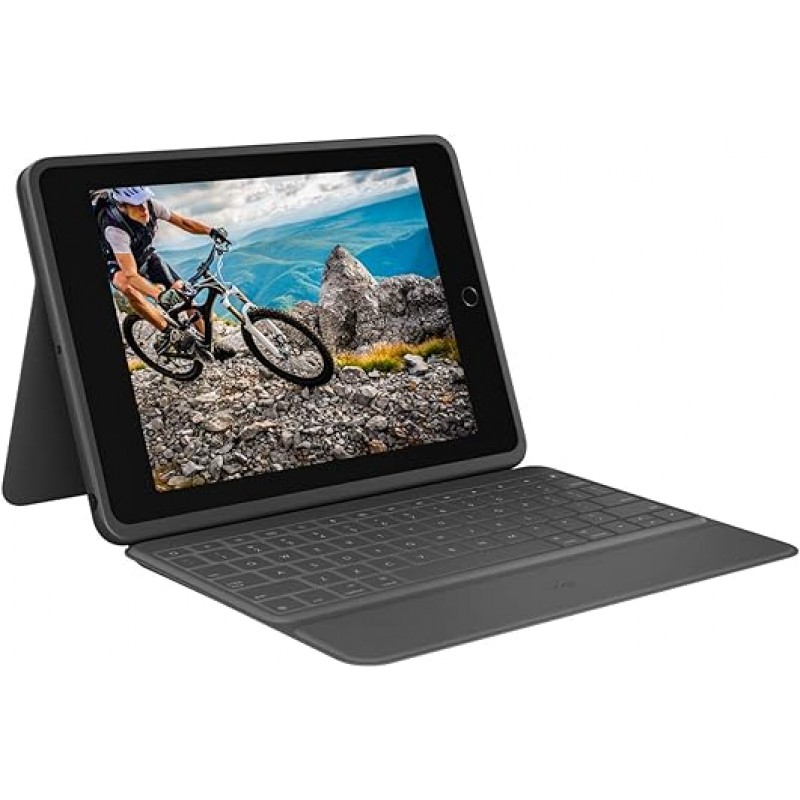 Logitech iK1054BKA 키보드 iPad 10.2 인치 9/8/7세대 흑연, 견고한 FOLIO 얇은 스마트 커넥터 호환 키보드 케이스와 호환 가능