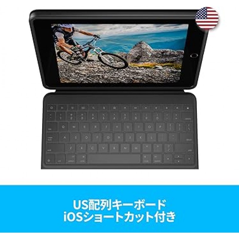 Logitech iK1054BKA 키보드 iPad 10.2 인치 9/8/7세대 흑연, 견고한 FOLIO 얇은 스마트 커넥터 호환 키보드 케이스와 호환 가능