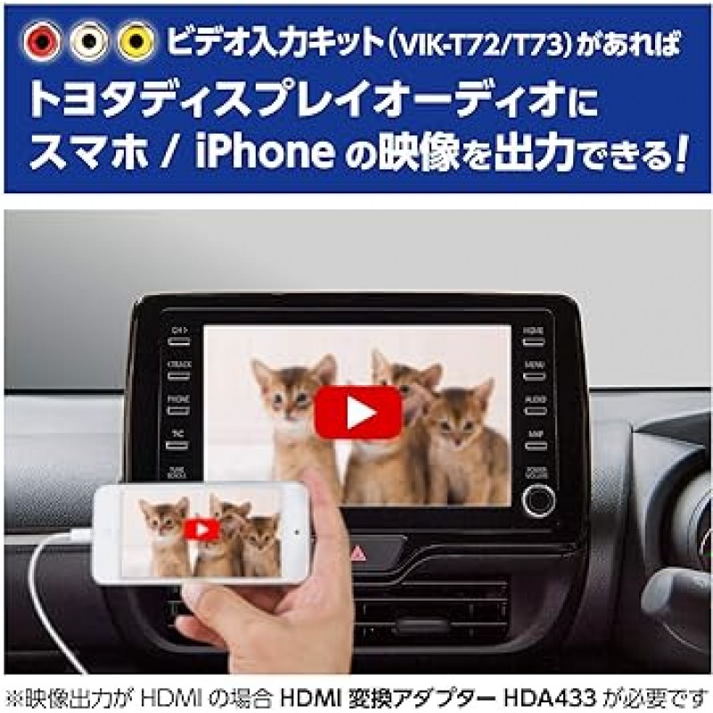 VIK-T73 데이터 시스템 데이터 시스템 TV-KIT 기능이 있는 Toyota 디스플레이 오디오용 비디오 입력 하네스 키트