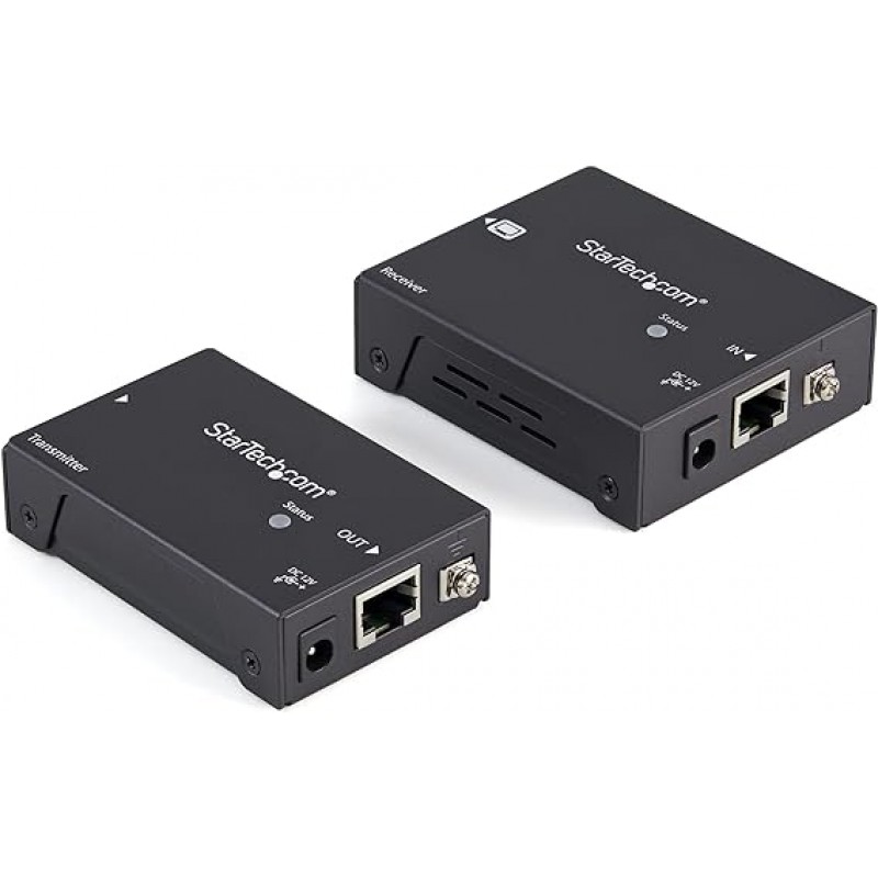 StarTech.com ST121HDBTPW HDBaseT 지원 HDMI 연장기 / Category 5e & Category 6 Power Over Cable HDMI 연장기 / 4K UHD 해상도 / 최대 100m