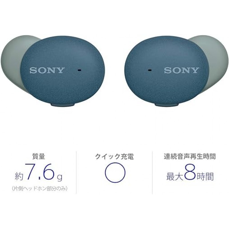 Sony WF-H800 WF-H800 완전 무선 이어폰, 고해상도 클래스, Amazon Alexa, 최대 8시간 연속 재생, 소형, 경량, 높은 연결 안정성, 전용 앱 호환, 마이크, 2020 모델, 360 Reality Audio 인증 모델, 파란색