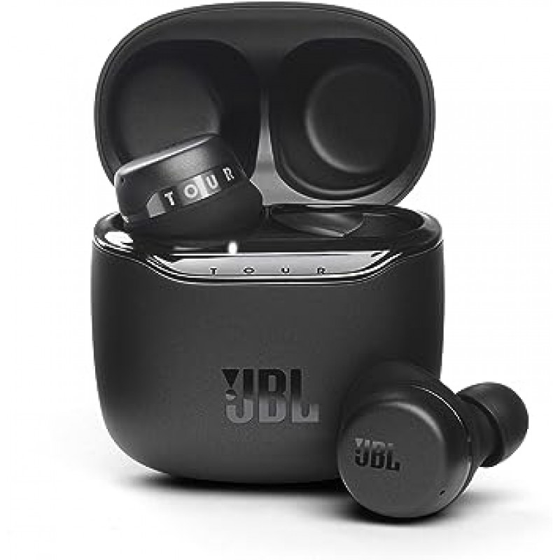 JBL TOUR PRO+ TWS 완전 무선 이어버드, 하이브리드 노이즈 캔슬링, IPX5, 블루투스 호환, 무선 충전, 블랙/JBLTOURPROPTWSBLK