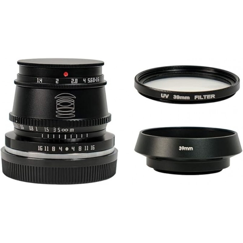 TTArtisan 35mm F1.4 APS-C 포맷 대구경 수동 초점 고정 렌즈 L 마운트 카메라 용 Leica T CL TL TL2 시그마 Sigma FP 블랙