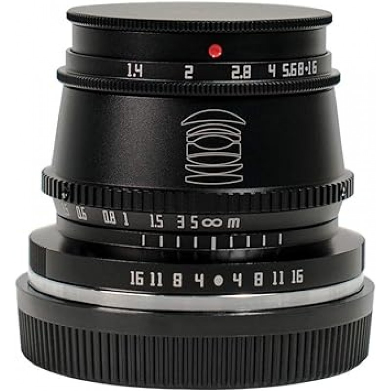 TTArtisan 35mm F1.4 APS-C 포맷 대구경 수동 초점 고정 렌즈 L 마운트 카메라 용 Leica T CL TL TL2 시그마 Sigma FP 블랙