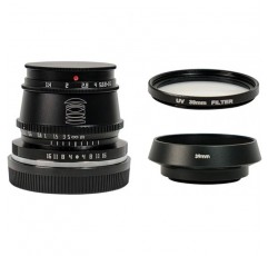 TTArtisan 35mm F1.4 APS-C 포맷 대구경 수동 초점 고정 렌즈 L 마운트 카메라 용 Leica T CL TL TL2 시그마 Sigma FP 블랙