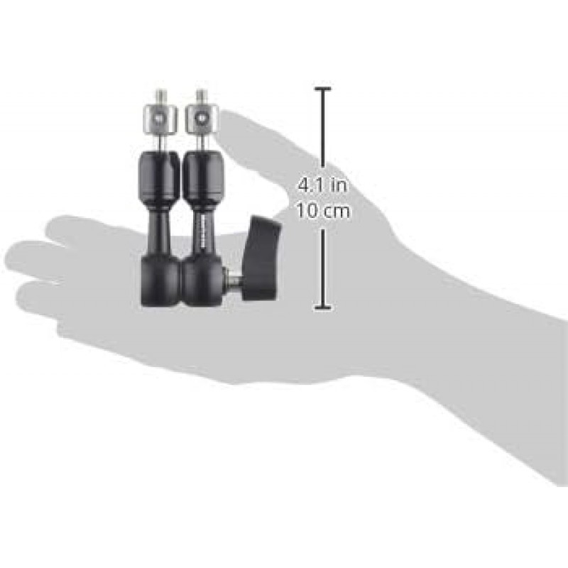 Manfrotto 244MICRO FriXion 암, 카메라 액세서리, 암 길이 5.9인치(15cm), 1/4면 및 3/8나사, 카메라 고정 사진용, 웹캠, 원격 작업, 원격 회의, 적재 용량 6.6lbs(3kg), 무게: 0.5파운드(0.22kg)