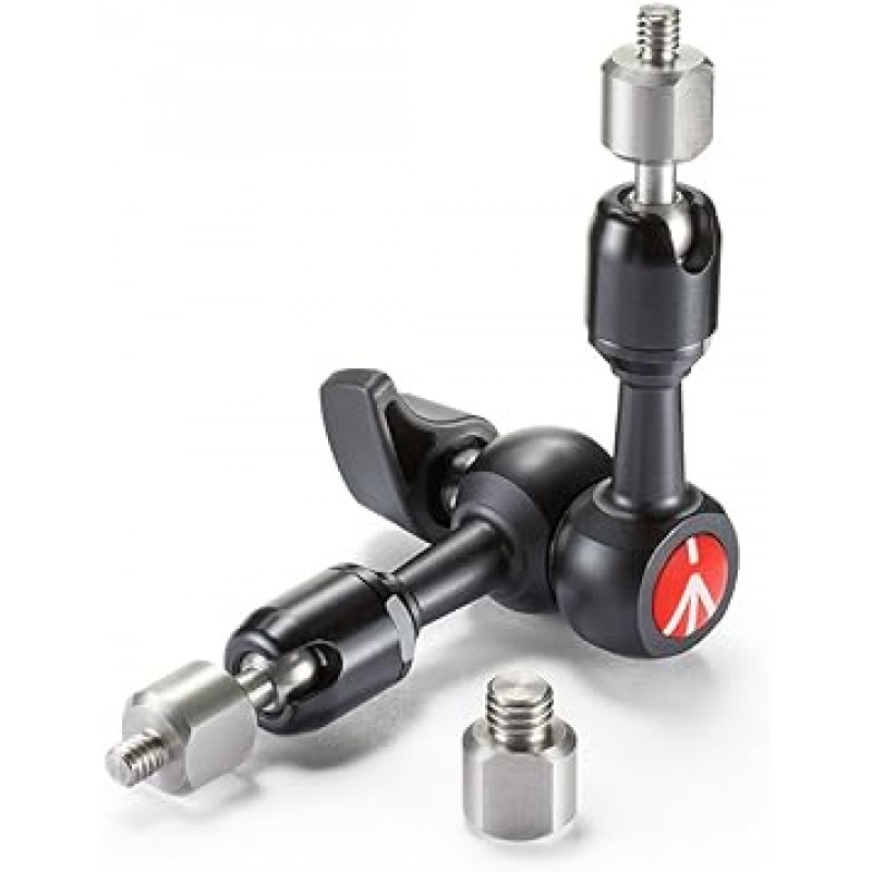 Manfrotto 244MICRO FriXion 암, 카메라 액세서리, 암 길이 5.9인치(15cm), 1/4면 및 3/8나사, 카메라 고정 사진용, 웹캠, 원격 작업, 원격 회의, 적재 용량 6.6lbs(3kg), 무게: 0.5파운드(0.22kg)