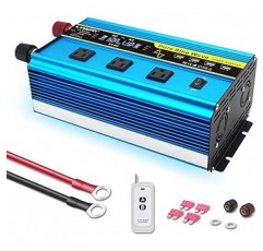 2022 모델 LVYUAN 인버터 사인파 12V 1600W 최대 3200W 원격 제어 기능 DC 12V (DC) AC 100V (AC) 변환기 AC 콘센트 x 3, USB 소켓 x 3, 냉각 팬 x 4, 자동차 인버터, 지진, 재해 대비 용품, 자동차, 선박, 주방, 야영자 또는 긴급 상황