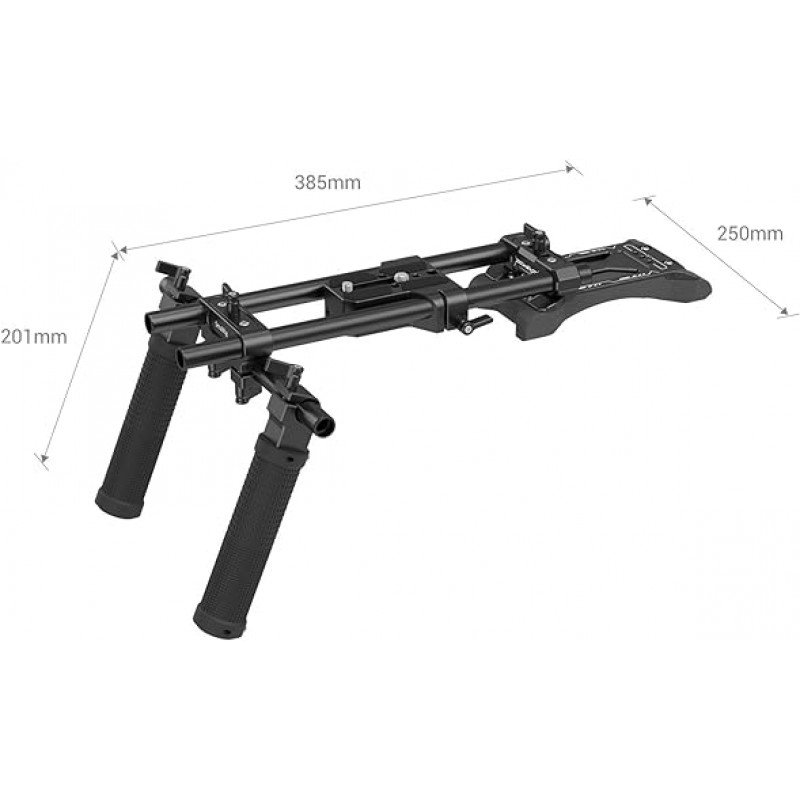 듀얼 15mm 직경 로드가 있는 듀얼 핸드 그립이 있는 SmallRig 숄더 패드 키트 - 2896B