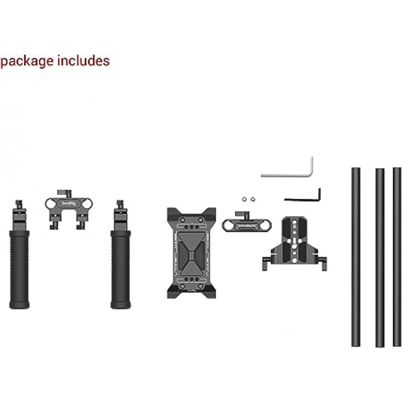 듀얼 15mm 직경 로드가 있는 듀얼 핸드 그립이 있는 SmallRig 숄더 패드 키트 - 2896B