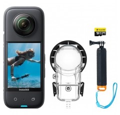 Insta360 X3 다이빙 키트 | 360도 카메라, 액션 카메라, 1/2인치 48MP 센서, IPX8 방수, 5.7K 360° 비디오, 72MP, 360° 사진, 이미지 안정화, 액티브 HDR, 4K 1인칭 뷰, 60fps 셀카, 360도 수평 유지, AI 편집, 쉬운 조작, 빠른 전송, 음성 제어 2.0, 인기 있는 액션 카메라 m 360도 라이브 스트리밍 Vlog 촬영 [Instagram 360 공식]