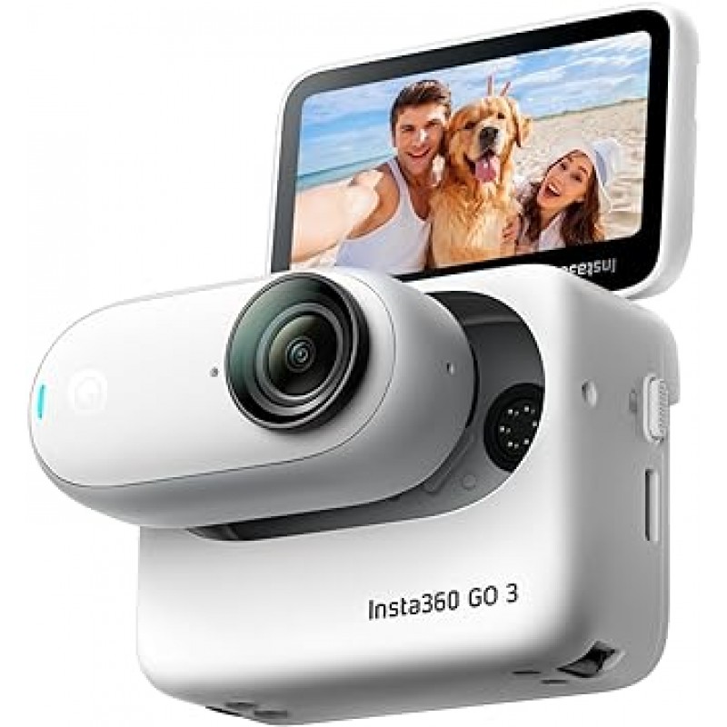 Insta360 GO 3(64GB) - 작고 가벼운 액션 카메라, 휴대용 및 다용도, 핸즈프리 POV, 원하는 곳에 장착, 안정화, 다기능 액션 포드, 방수, 여행, 스포츠, 브이로그