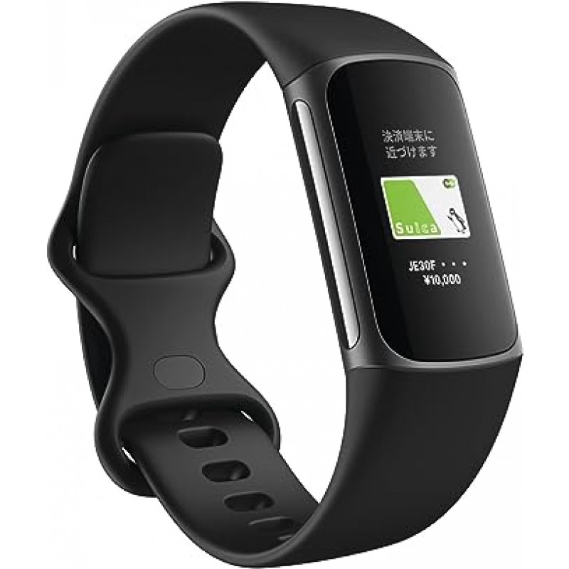 [Suica 호환] Fitbit Charge 5 트래커, 블랙/그래파이트, 최대 7일의 배터리 수명, 내장형 GPS, 스마트 워치