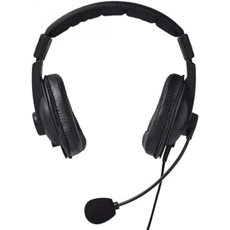 SOUNDWARRIOR SW-TR2 일본 바이노럴 오버이어 헤드셋, 헤드셋, 마이크, 헤비 듀티, 3.5mm, 유선 마이크, 4극 지지대, 3.5mm 플러그(CTIA) 호환(교체 액세서리 포함)