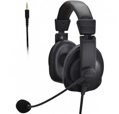 SOUNDWARRIOR SW-TR2 일본 바이노럴 오버이어 헤드셋, 헤드셋, 마이크, 헤비 듀티, 3.5mm, 유선 마이크, 4극 지지대, 3.5mm 플러그(CTIA) 호환(교체 액세서리 포함)