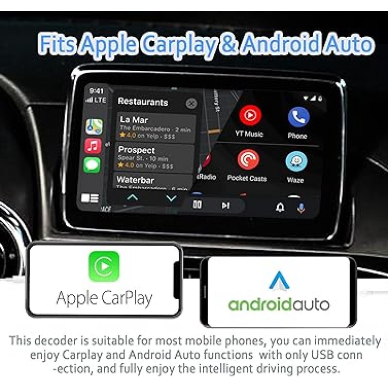 Mazda 2/3/6/CX3/CX5/CX9/MX5/FIAT 124 2014-2021 적합 Carplay 및 Android Auto, TK78-66-9U0C 허브 개조 키트, 00008FZ34용 CARABC Carplay 어댑터