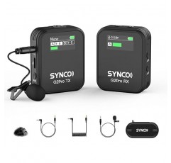 SYNCO G2A1PRO 무선 마이크, 볼륨 조절, 노이즈 캔슬링, 손쉬운 작동, 충전 케이스, 장시간 사용 가능, 소형, 경량, 휴대 용이, 비디오 촬영, 세미나, 오디오 녹음, SLR 카메라와 호환, iPhone, Android, PC , 액션 카메라, 외부 마이크, 핀 마이크, 무선, SLR 사진, Synco 무선 마이크