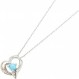 피에나 오픈하트 목걸이 (Silver 925/40cm) Pendant with Pouch, Silver, turquoise (turquoise)