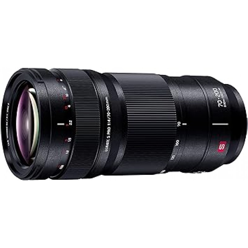 파나소닉 S-R70200 LUMIX S PRO 70-200mm F4 O.I.S. 풀 사이즈 미러리스 SLR L-마운트 시스템용 블랙 망원 줌 렌즈