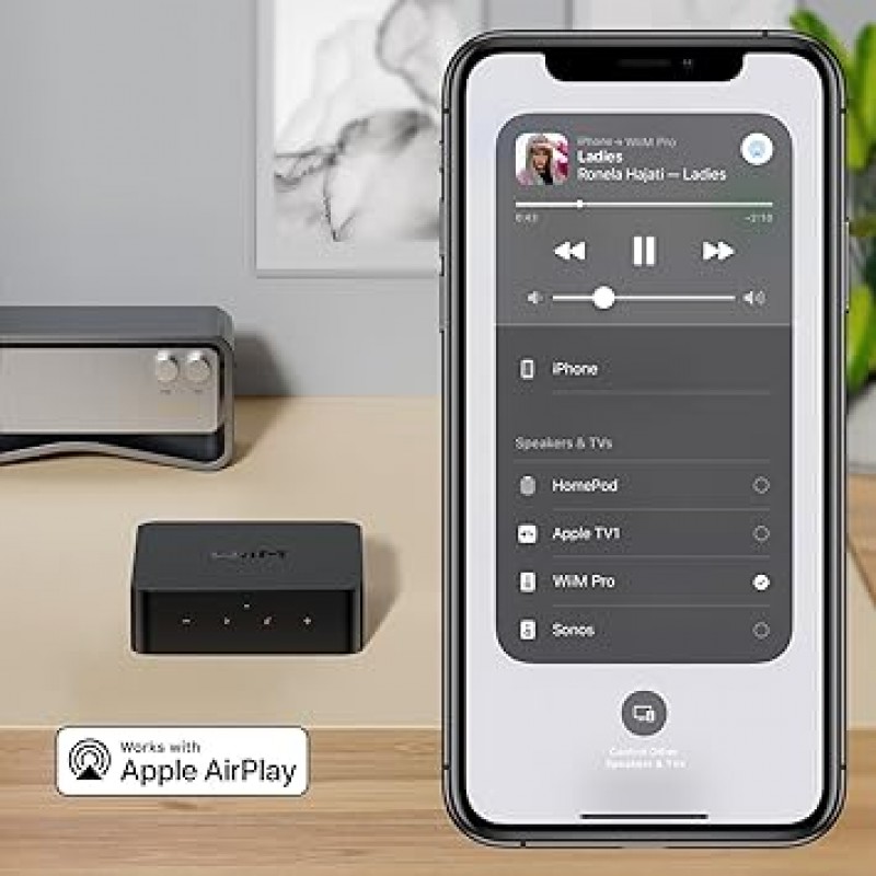 WiiM Pro AirPlay 2 수신기, Chromecast Audio, WiFi Multiroom Streamer, Alexa, Siri, Google Assistant, Spotify, Amazon Music, Tidal 등과 같은 고해상도 오디오 스트리밍