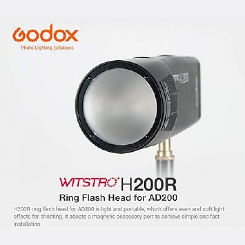 Godox AD200|AD 200Pro용 Godox H200R 원형 플래시 헤드