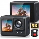 XTU S2PRO 액션 카메라, XTU 로그 지원, 5K/30FPS, 자이로플로우, 20MP 해상도, EIS 6축 이미지 안정화, WiFi 호환, 원격 제어, 40m(104.2피트) 방수(케이스 필요), 수중 카메라, 스포츠 카메라 , HDMI 출력, 1250mAh 배터리, 다양한 액세서리