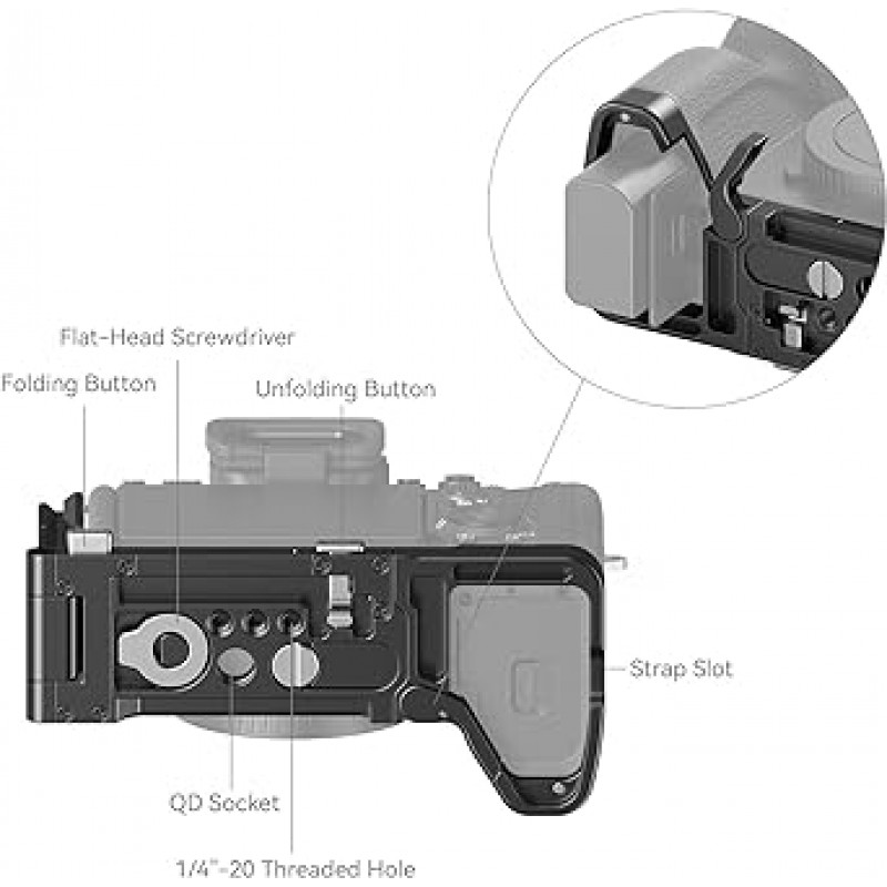 Sony α7R V / α7 IV / α7S III용 SmallRig 3984 접이식 L 브래킷