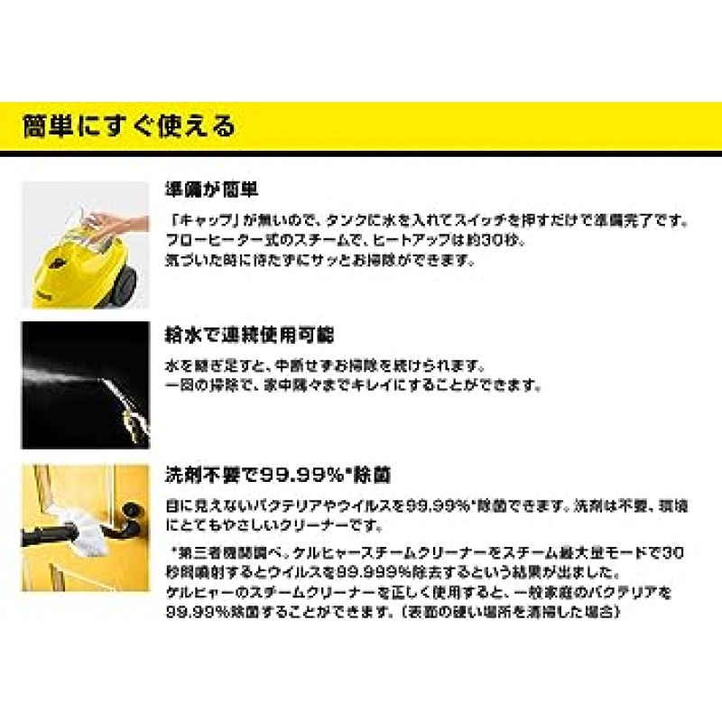 Karcher SC3 EasyFix 1.513-117.0 스팀 청소기 + 스팀 청소기 액세서리 2.863-300.0 (세트 구매)