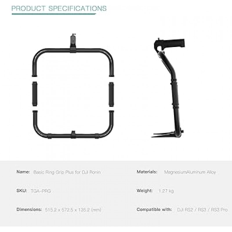 DJI RS2, RS3, RS3 Pro 짐벌 안정기용 TILTA 기본 링 그립 플러스 TGA-PRG 핸드헬드 링 원격 제어 듀얼 채널 핸들링 그립