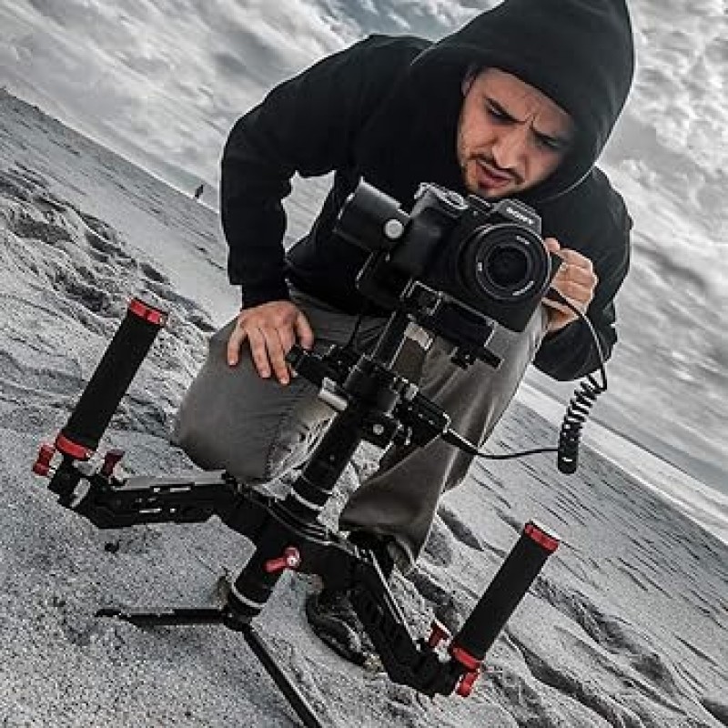 DIGITALFOTO Ares Z 축 스프링 짐벌 듀얼 핸들, ZHIYUN Crane 2, DJI Ronin S/SC, FEIYU AK2000/4000, Moza Air 2 및 기타 3축 짐벌과 호환되는 댐핑 탈착식 듀얼 그립