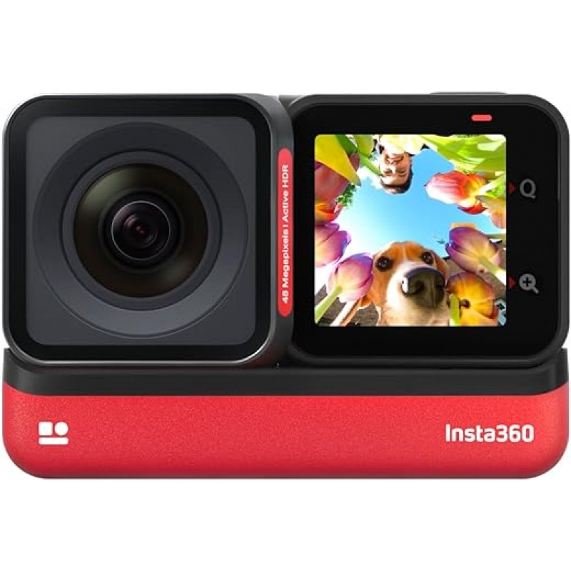 Insta360 ONE RS 4K 버전 액션 카메라, 렌즈 교환식, 4K 부스트 렌즈, 고유 기술, FlowState 이미지 안정화, 48메가픽셀, IPX8 방수, 6K 광각 모드, AI 편집, 액티브 HDR, 4K/60fps, 웨어러블 카메라, 스포츠 카메라, 수중 카메라, 대용량 배터리, Insta360 공식