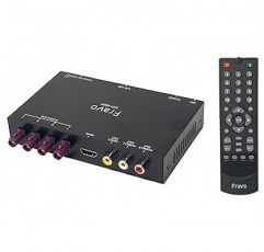 Fravo DFT-408X 차량용 지상파 디지털 튜너, 4x4 튜너, 안테나, 풀세그 호환, 원세그 호환, HDMI, 자동차 액세서리, 일본 제조업체, 보증, RCA 연결, HDMI 연결